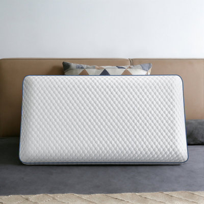 Cooling Memory Foam Pillows Set of 2 – Breathable Dual-Sided Cooling Cover, Medium Support Contour Pillow for Neck & Shoulder Pain, Bed Pillows for Back Side Sleepers