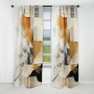 Kelsie - Collages Abstract Blackout Curtain - 1 Panels