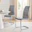 Lenworth Chrome and Glass Rectangular Dining Table Set with 4 Modern Faux Leather Chairs-479615520