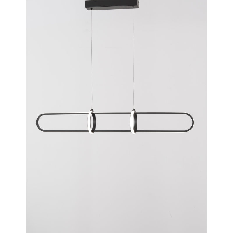 3 - Light LED Kitchen Island Pendant, Black