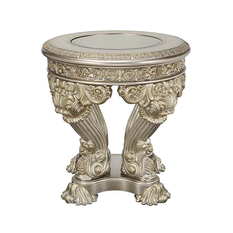 Table de bout Danae, finition champagne et or