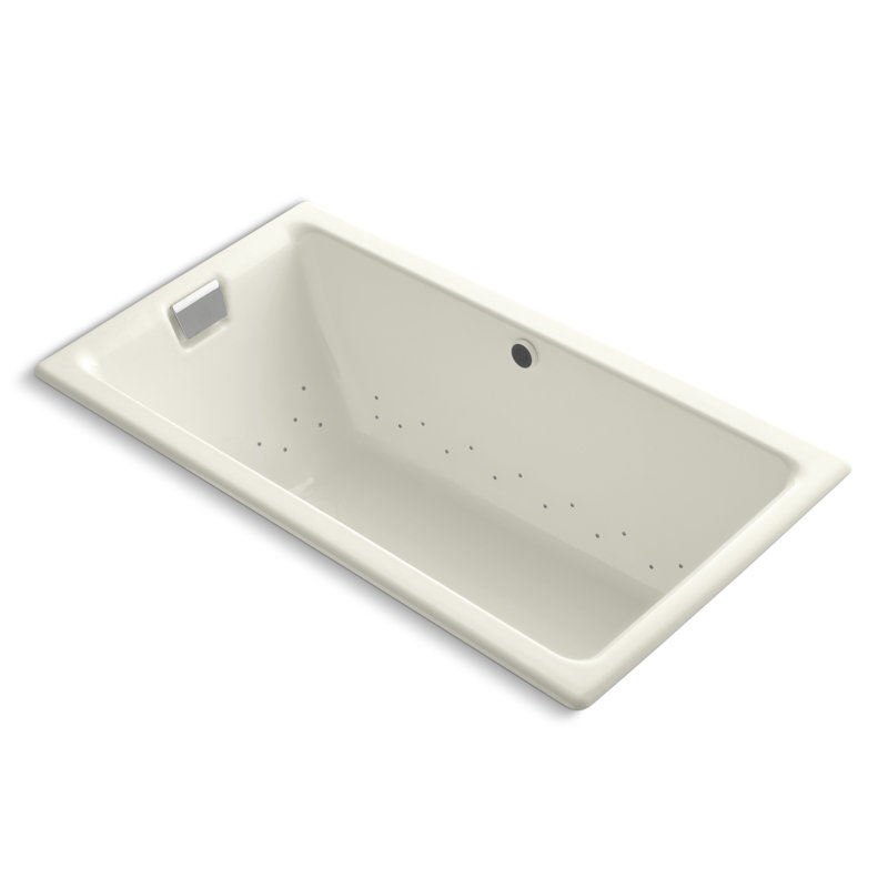 Tea for Two 66" x 36" Drop In Air Bathtub, Biscuit, Biscuit