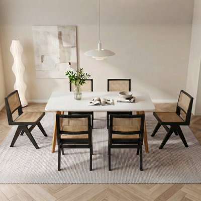 Chaise d'appoint en rotin pour salon et salle à manger