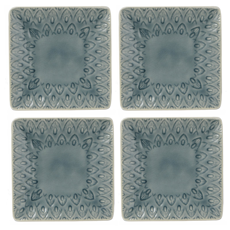 Ensemble d'assiettes à apéritif 6,5 pouces Peacock, gris