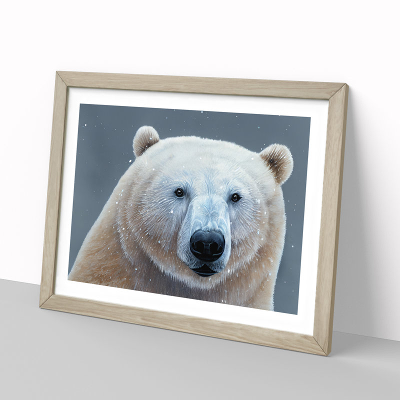 Spectacular Polar Bear - Framed Print, 46cm H x 64cm W, Oak Frame