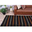 Tapis turc noir à rayures noires parfait pour rehausser l'esthétique de votre intérieur