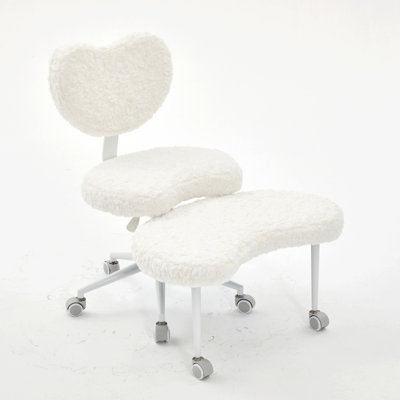 Upholstered Chair with Wheels for Home