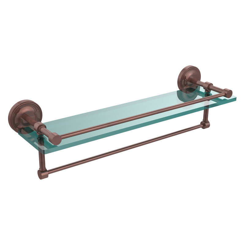 Adria Bracket Shelf with Towel Bar, Antique Copper