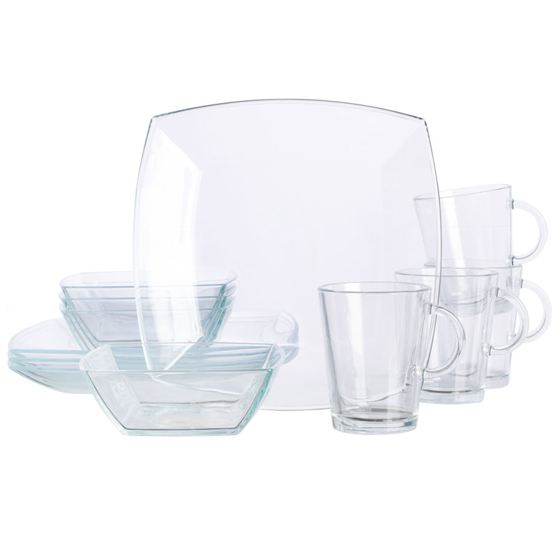 Gibson Soho Lounge 12-Piece Glass Dinnerware Set