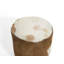 30cm Wide Genuine Leather Round Animal Print Standard Ottoman