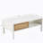 Rattan Coffee Table, Sliding Door For Storage, Metal Legs For Living Room-68763151-68763185