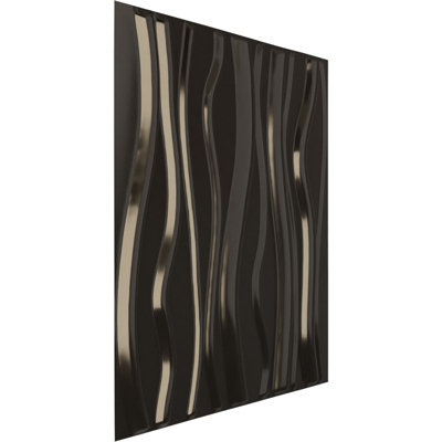 Panneau mural décoratif 3D gris anthracite métallique l 19 5/8 po x H 19 5/8 po Jackson (couvre 2,67 pieds carrés)