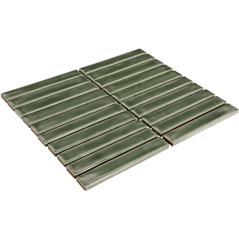 Daltile Artcrafted 1 x 6 Glazed Ceramic Mosaic Tile (10 PCS Per Carton) (10.00 SQFT Per Carton), Aloe