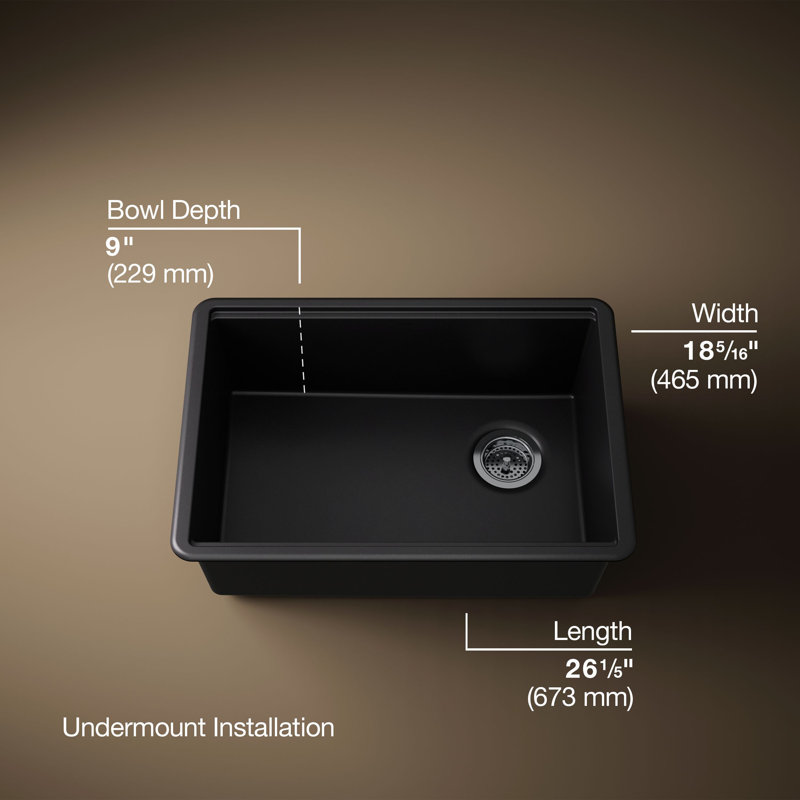 Billings Undermount Single-Bowl Workstation Kitchen Sink, Matte Black