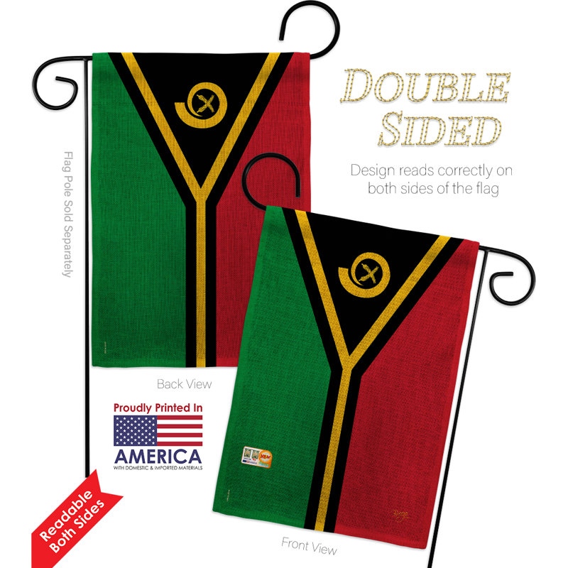 Polyester 2 côtés 18,5 x 13 po vanuatu drapeau de jardin