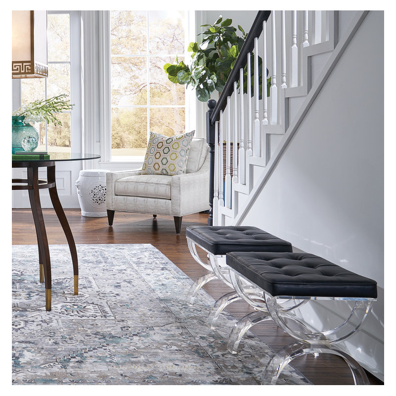 Harlow Upholstered Bench, Blue