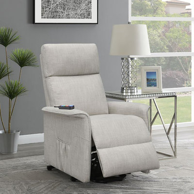 Fauteuil inclinable beige lève-personne avec télécommande câblée