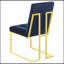 Ensemble de chaises de salle à manger capitonnées à dossier capitonné, confortables et élégantes avec des accents dorés métalliques pour les salles à manger modernes-190516163