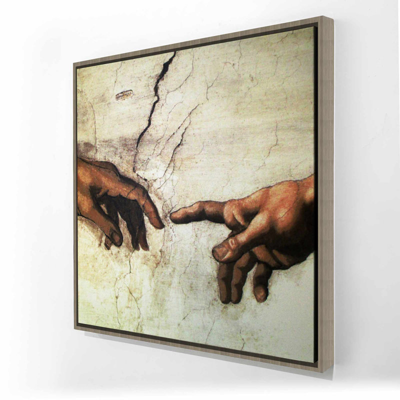Lark Manor™ Michelangelo Creation of Adam - Orange Framed Canvas Decor ...