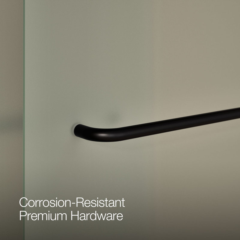 Levity 59.63" x 74" Bypass Shower Door with CleanCoat® Technology, Matte Black, Frosted