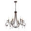 6-Light Dimmable Steel Candle Style Chandelier