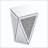 Inverted Triangular Mirror Coffee Table with Crystal Diamond Inlay
