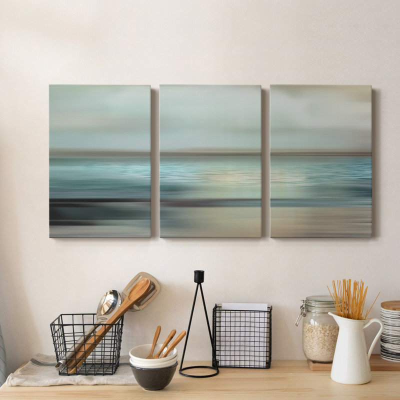 Shimmering Sea - ensemble de 3 reproductions sur toiles tendues, H 48 po x l 96 po x P 1 po