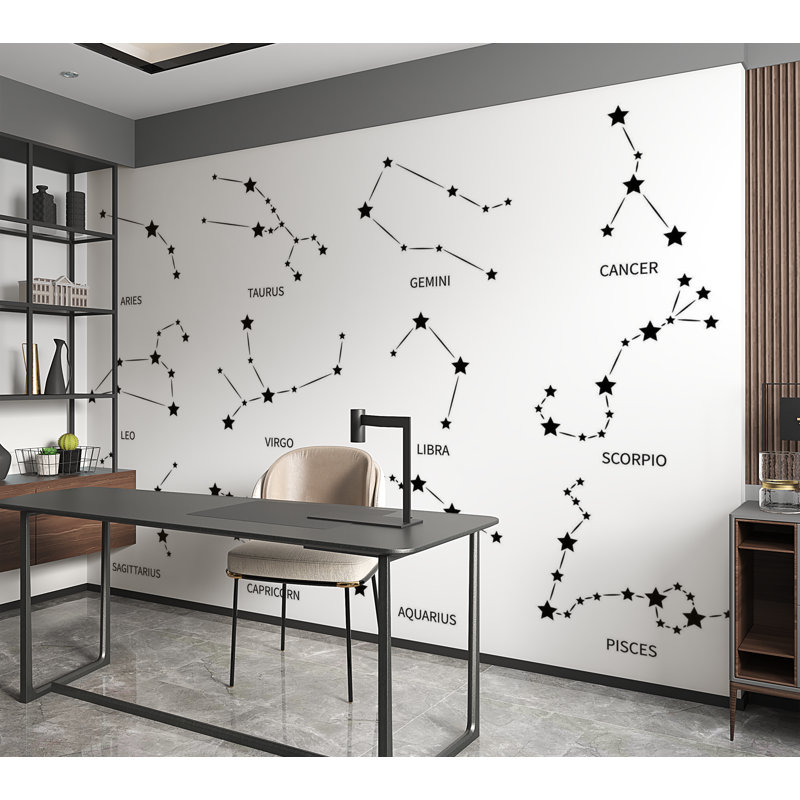 Murale pelez et collez de qualité supérieure - Guide de constellation, L 120 po x l 180 po