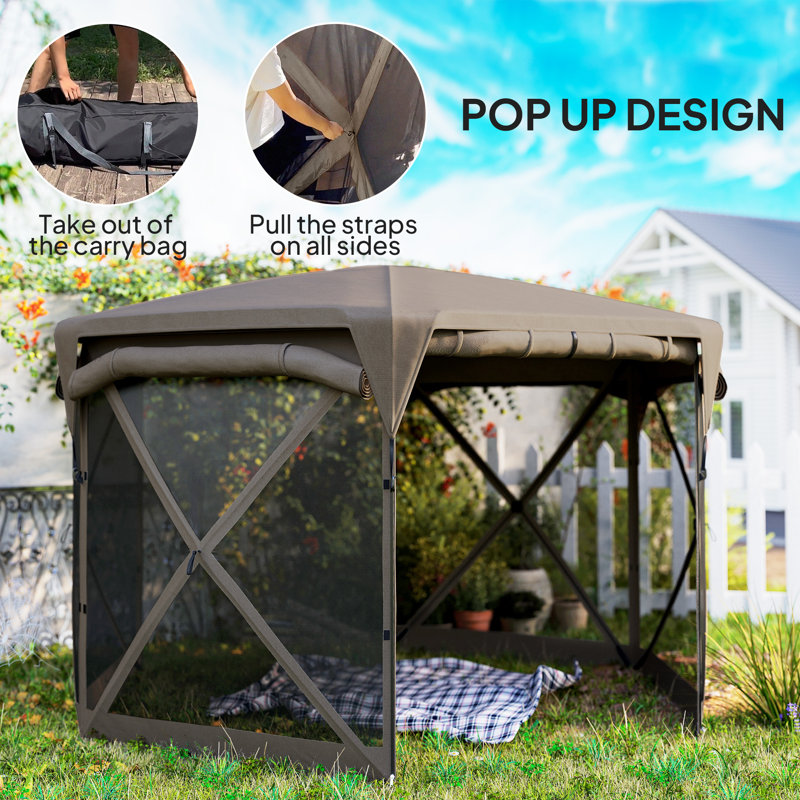 Outsunny Pop Up Gazebo Screen Tent House, 11 x 11ft with UPF30+
