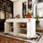 Modern Closet Island With Stone-Textured Top & Built-In Power Outlets-548381887