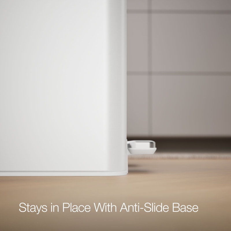 82-Liter Stainless Steel Dual-Bin Step Trash Can, White