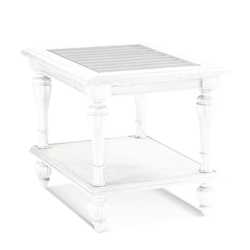 Table de bout avec rangement Grand View, Blanc givré
