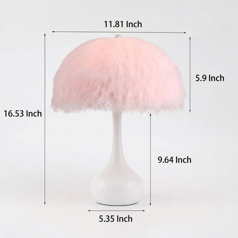 Lampe de table en forme de globe à 1 lumière, Blanc, Rose