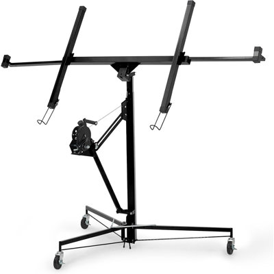 11 ft Heavy-Duty Drywall Panel Lift with Hand Winch, Manual Drywall Lifter for Wall and Ceiling Installation
