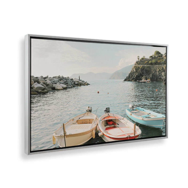 Dockside Dreams Canvas Print, Polished Chrome Framed, 32.75" H x 48.75" W x 1.75" D
