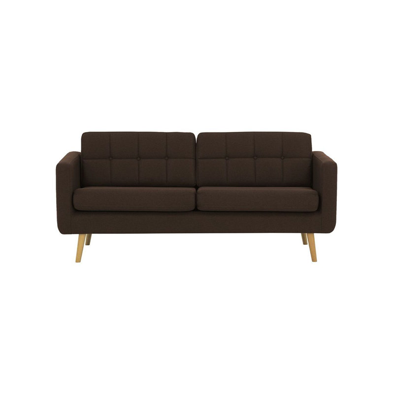 Schuster 3 Seater Upholstered Sofa, Brown