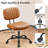 PU-Leather Task Chair, Compact Home Office Armless Chair, Ergonomic Padded Swivel Drafting Chair-427823202