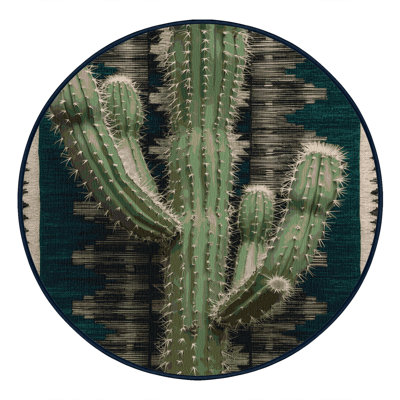 Washable Silver Cholla Southwestern Area Rug