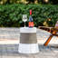 Table d'appoint rétro avec piètement en corde tressée et éventail, idéale pour les coins de balcon, table d'appoint grise et marron mat, bureau ou salon