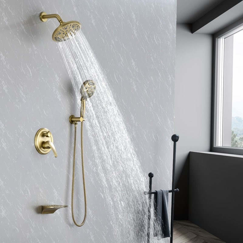 All-In-One Kit with Rough in-Valve, Brushed Gold