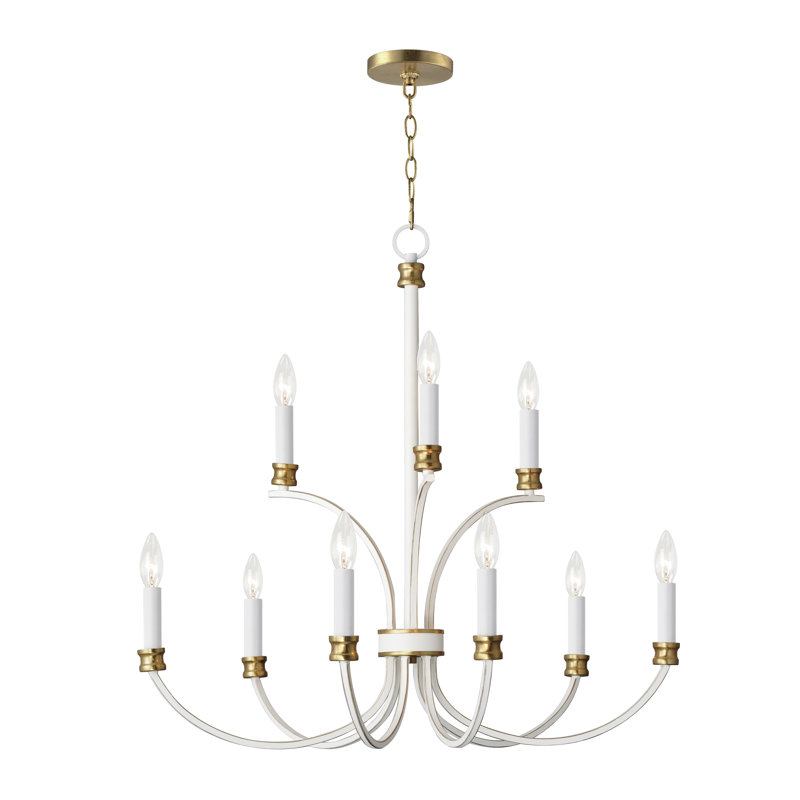 Sateria 8 - Light Dimmable Classic / Traditional Chandelier, 28.25" H x 30" W x 30" D