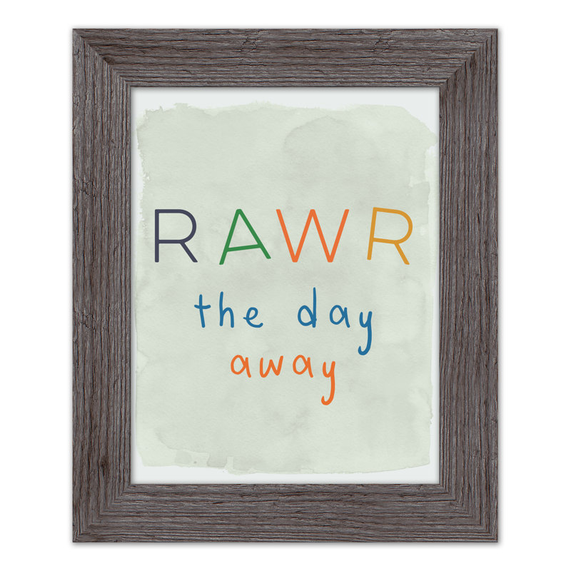 Roar The Day Away, art encadré, Cadre gris, H 14 po x l 11 po x P 0,75 po