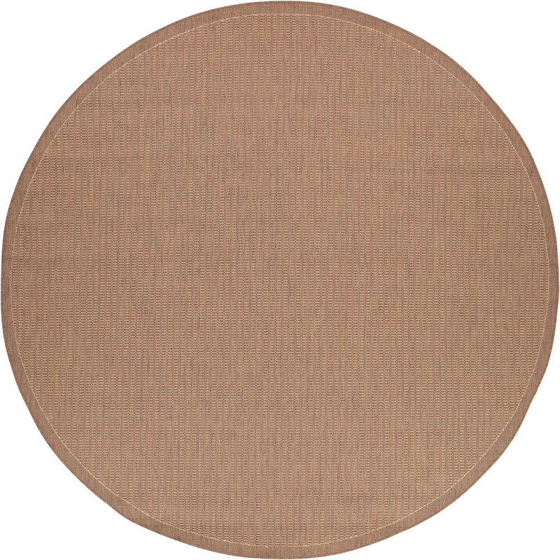 Tapis intérieur / extérieur Sania, Rond 7 pi 6 po, Brun / Brun clair