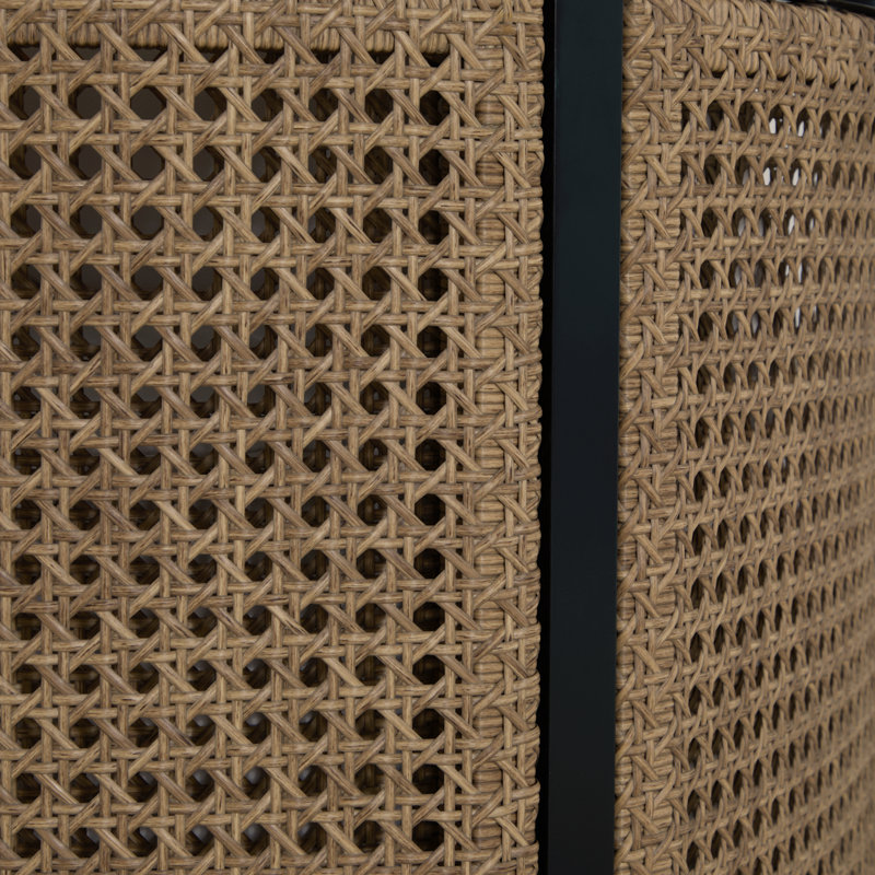 Havana Cane N-Dura Resin Wicker Swivel Lounge, Perigold Key Figure Twilight, Welt/Standard fill, Black