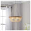 Lustre 22 po en bois perlé de style campagnard - Blanc rustique et luminaire suspendu en chêne pour décor de salle à manger, d'îlot de cuisine ou de chambre à coucher