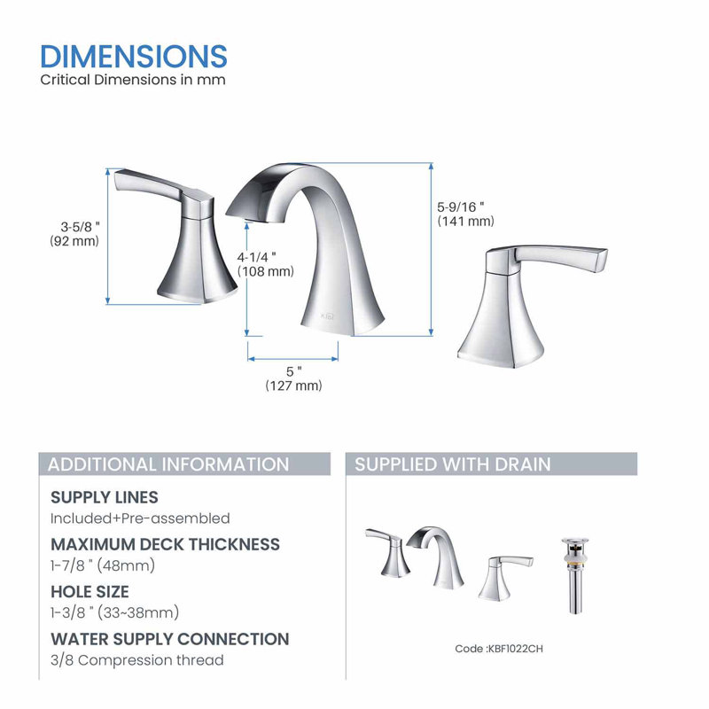 Robinet de salle de bain Pyramid, Chrome