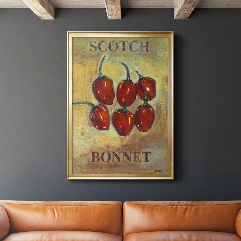 Toile encadrée de qualité supérieure Scotch Bonnet - prête à être accrochée, Or, H 42,5 po x l 30,5 po