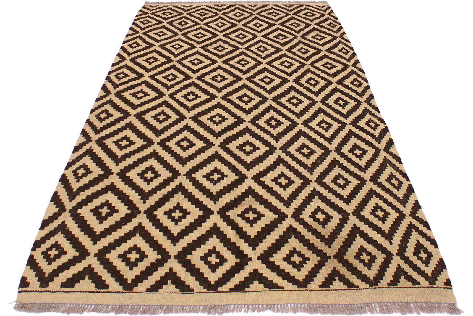 Isabelline Madee Geometric Handmade Rectangle 4'2" x 6'7" Wool Area Rug ...