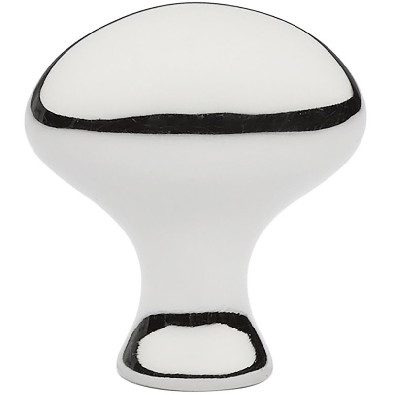 Egg Cabinet Knob, Polished Nickel, 1.625" H x 1" W x 1" D