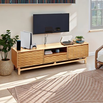 Elara Wood TV Stand for TVs up to 80" Media Console Entertainment Center, Console Table Wood TV Stands for Living Room Bedroom by Millwood Pines